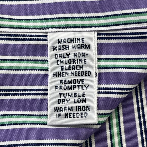 Vtg Ralph Lauren Button Down Shirt Mens 3XLT Tall Purple Striped Classic Fit - Picture 7 of 10